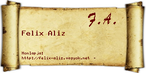 Felix Aliz névjegykártya